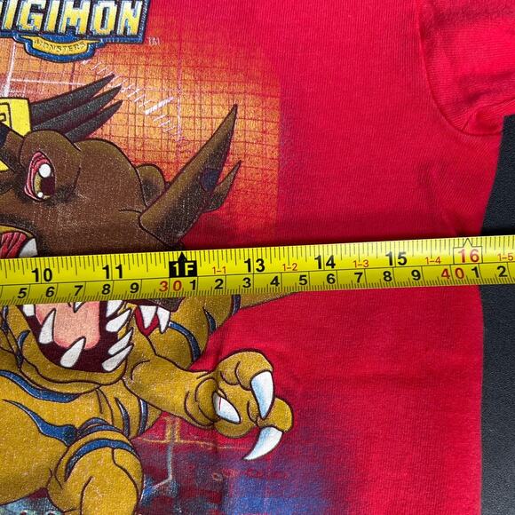 Vintage Digimon Red Kids Shirt Large Monster Anime 10/12 - Picture 4 of 6